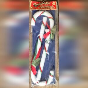 NOS Vintage Holiday House Styrofoam Candy Cane Christmas Decorations 1950s RARE